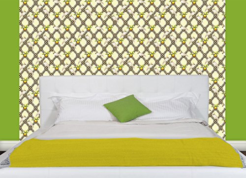 Sommer, Sonne und Kakadus - die edle Vogel Tapete: Été c'est moi in gelb - klassische ornament GMM Vliestapete mit Tieren (um halbhoch zu tapezieren H: 1,5m B: 46.5cm)