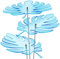 SUNPLAY Sonnenfänger - Palmen-Blatt Set - 3X Blau- Ø 20 cm Durchmesser + Schwingstäbe
