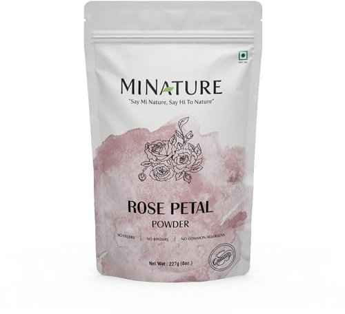 mi nature Rose petal powder, 100% Natural and Pure, Skin care, Chemical free, No added colours, no preservatives, 227 g (8 oz) (0.5 lb)