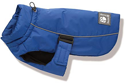 Danish Design Blue Sports Machine Washable Adjustable Fastening Light Reflective Luxe Dog/Puppy Coat 12 Inch 30 cm