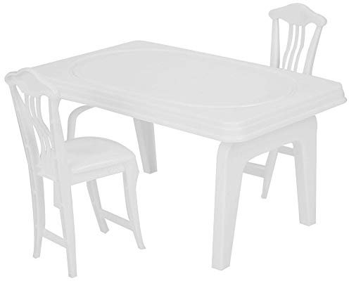 Zerodis 3 Stücke Mädchen Spielhaus Tisch Stuhl Nette Puppen Zubehör Tisch und Stühle für Puppe Miniatur Simulation Möbel Spielset