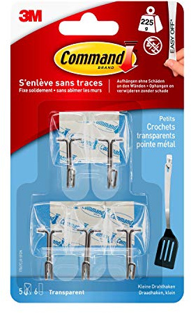 CommandTM 17067CLR-5 Hooks with Transparent Metal Tip with Transparent Strips
