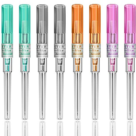 Piercing Nadeln - SOTICA 8 Stück Mixed Piercing-Nadeln 14g 16g 18g 20g IV Katheter Nadeln Kanülen Piercing Nadeln Ohr Nase Piercing Nadel zum Piercing Zubehör Piercing Kit (MIX)