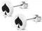Bungsa Unisex-Ohrstecker Spielkarten aus 316L Edelstahl 10 mm (Pik)