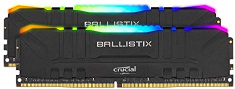 Crucial Ballistix BL2K16G32C16U4BL RGB, 3200 MHz, DDR4, DRAM, Memoria Gaming Kit per Computer Fissi, 32GB (16GBx2), CL16, Nero