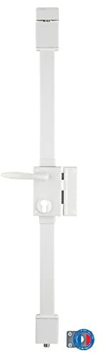 THIRARD - Boîtier de Serrure en Applique Targa à Fouillot pour Porte d'Entrée - Droite - 3 Points - Axe 45 mm - Blanc - Acier - Mécanisme Intérieur - Poignée Double