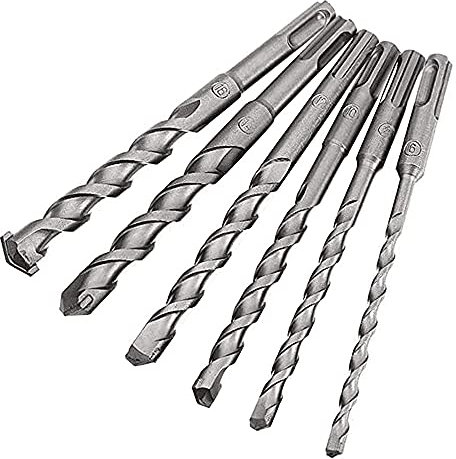 Mesee 6 Pcs SDS Plus Hammer Drill Bit Set, Carbide Tipped SDS-Plus Rotary Hammer Drill Bits with Storage Box, 6mm-16mm