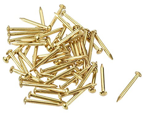 sourcing map Small Tiny Hardware Brass Nails 1.5mmx15mm(DXL) for DIY Wooden Boxes Accessories 60pcs