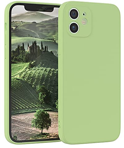 EAZY CASE - Custodia in silicone per iPhone 12 Custodia morbida protettiva con protezione della fotocamera Protezione sottile Premium Cover TPU Telefono Bumper in Verde