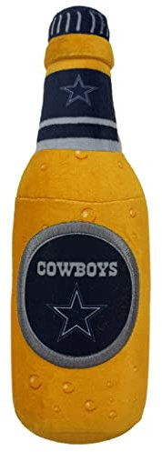 Pets First NFL Dallas Cowboys Bierflasche Plüsch Hund & Katze Quietschspielzeug - Süßes Stadion SODA Flasche Snack Plüschtier für Hunde & Katzen mit innerem Quietscher & schönem