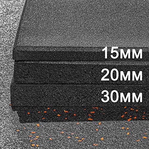 METIS Bodenschutzmatte Fitnessgerät [1m²] | Sport Matten Boden für Zuhause & Fitnessstudios | rutschfeste SBR/EPDM Gummimatte Fitness | Dicker Schutz [15/20/30mm] (20 mm)