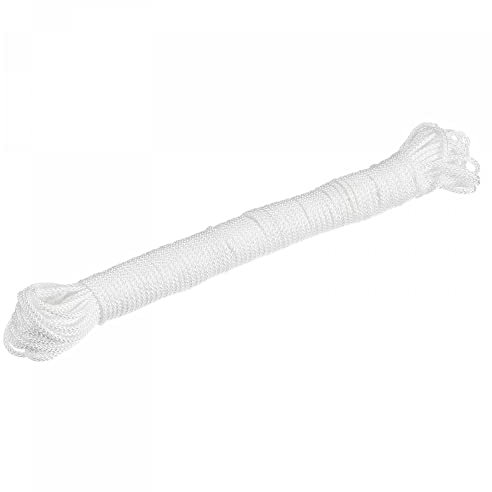 sourcing map Polypropylene Rope Braid Cord 20M/66ft 2mm Dia White for Indoor Outdoor Camping Clothes Line