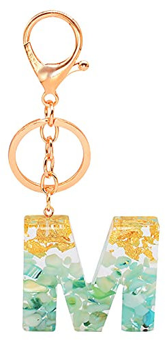 TianWlio Schlüsselanhänger, Anhänger, durchscheinend, kreativer Farbbuchstabe, personalisierter Schlüsselanhänger, Harz-Schlüsselanhänger Kinder Schlüsselanhänger (M, One Size)
