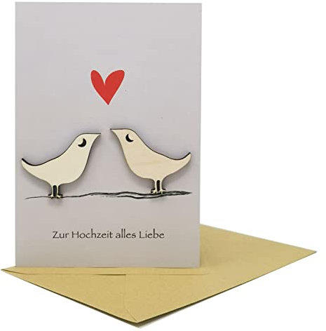 Woodland Mail Glückwunschkarte zur Hochzeit mit Holzkrähen