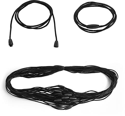 Grevosea 30 Sets Necklace Cord, Replacement Necklace Cords with Breakaway Clasps Nylon Lanyard Cord and Safety Breakaway Clasps Breakaway Lanyard for Necklaces Bracelets Jewelry Making (Black)