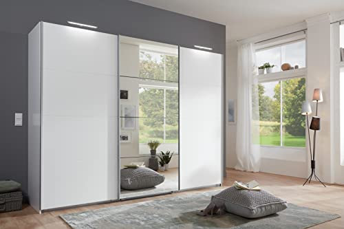 möbelando Kleiderschrank Ernie in Weiss mit 3 Türen und 3 Einlegeböden. Abmessungen (BxHxT) 270x210x65 cm