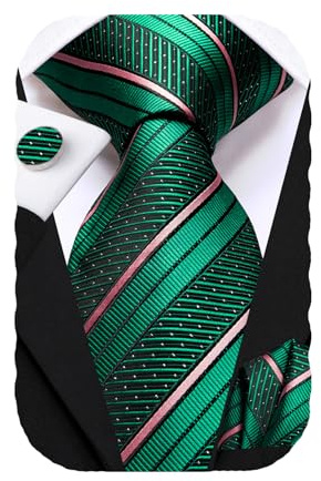 Hi-Tie Boutons de manchette en soie jacquard pour homme