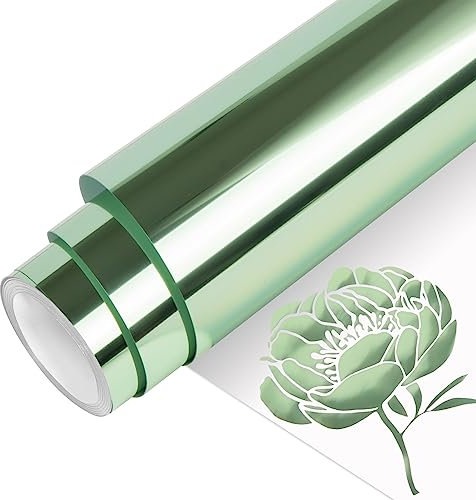 VINYL FROG HTV-Vinyl-Rolle, Metallic-Folie, 30,5 x 1,5 m, Mintgrün, Chrom, Wärmetransfer-Vinyl, zum Aufbügeln, einfach zu schneiden und zu entgitten, DIY Heat Press Design für T-Shirts, VF-HTV14-MG