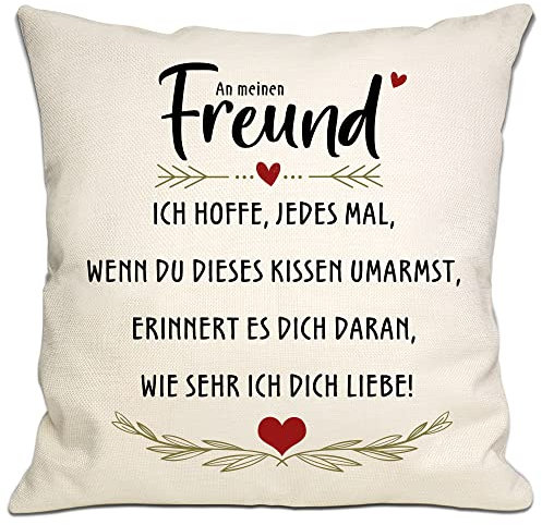 Bommex Freund Geschenk von Freundin: Ich hoffe, jedes Mal, wenn Sie Dieses Kissen umarmen, erinnert es Sie daran, wie sehr ich Sie Liebe - Freund Kissenbezug Valentinstag Geburtstag