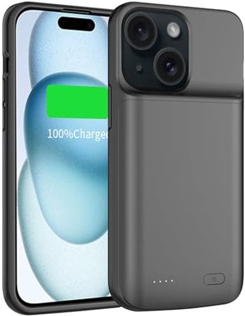 YISHDA Battery Case for iPhone 15, 7000mAh Slim Portable Protective Charging Case Compatible with iPhone 15 (6.1 inch) with Rechargeable Extended Battery Pack Black