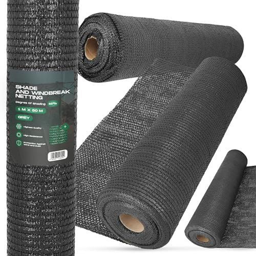 Instalguru Brise Vue Occultant 1m x 50m Filet d'Ombrage Jardin Balcon Rambardes Terrasse Paravent Clôture Rouleau Tissu Protection Rayons UV 55% Résistant Déchirures Vent Renforcé