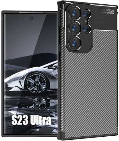 Hülle Kompatibel mit Samsung Galaxy S23 Ultra | Handyhülle Silikon Back Cover Case für Galaxy S23 Ultra TPU Bumper | Schwarz