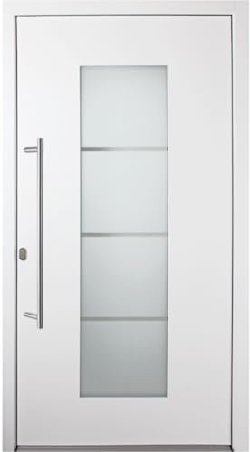 kuporta Alu-Kunststoff Haustür SORI DOOR - Eingangstür in weiß 110 x 210 cm DIN links inkl. Stoßgriff-Set