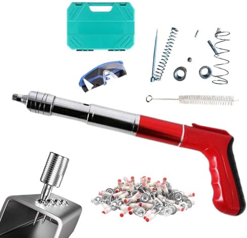 Portable Air Powered Pin Nailer - Cement Wall Nailer,5 Gears Manual Nail Machine, Nail Wall Fastening Tool for Red Brick Walls, Concrete Walls, Wooden Boards