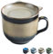 Dowbom Soup Mug With Lid, 450ml Microwave Soup Bowl, Ceramic Soup Mug, Breakfast Bowl, Bouillon Cup (Khaki)