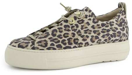 Paul Green Damen, Frauen Low-Top Sneaker,schnürschuhe,Plateausohle,Halbschuhe,straßenschuhe,Strassenschuhe,Leopard-Muster (JA),38 EU / 5 UK