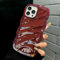 ZCDAYE Case for iPhone 15 Unique Water Ripple Texture Phone Case, Wavy Curly Frame Cute Shell Soft TPU Shockproof Flexible Cover for iPhone 15 (6.1 inches),Red