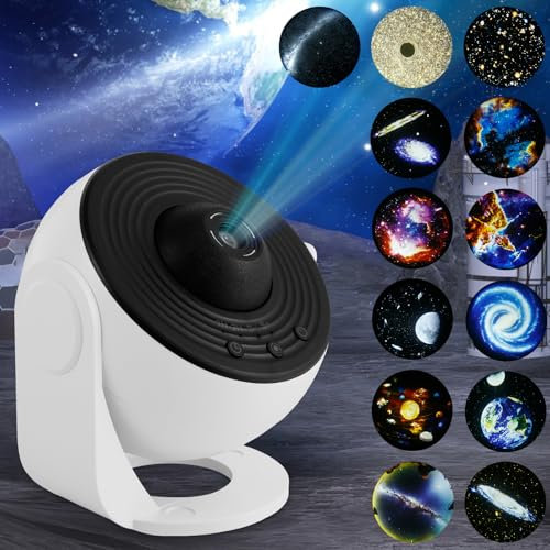 13 In 1 Sternenhimmel Projektor mit 13 Planeten Discs Planetarium Projektor HD 4K Einstellbarer Fokus Wasserdicht Stumm USB Galaxy Projector für Kinder Erwachsene