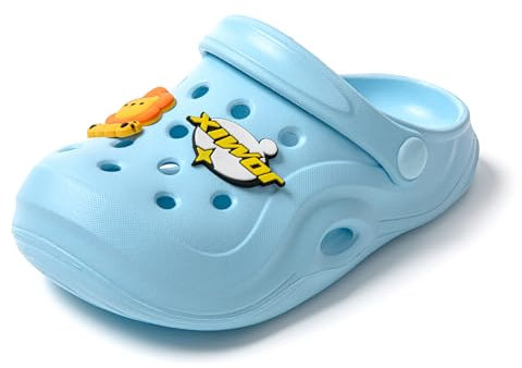 JOMIX Zuecos Niño con Corre Posterior Chanclas Bebe Niña Infantiles Unisex con Diseño de Animales Piscina Playa Baño Mar SP9044 (Azul 24-25 EU)