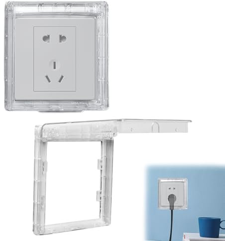 2Pcs Light Switch Guard, Light Switch Cover for Sockets UK Child Proof Wall Switch Cover Transparent Ultra-Thin Socket Protection Prevents Accidental Switch Flips by Children and Adults Home Safety