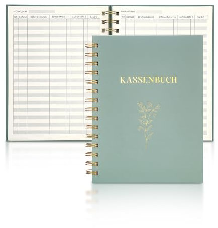 JIANTA Kassenbuch A5, Spiralfinanzbuch, Haushaltsbuch Ein und Ausgaben, Ausgaben Tracker Finanzplaner Budgetverfolgung Deutsch für Rechnung Kleinunternehmen, 140 Seiten