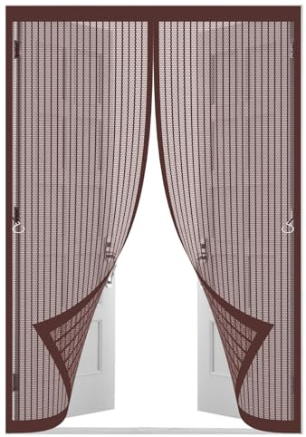 Zanzariera Magnetica 140 x 228 cm Zanzariera Magnetica per Porta Anti Zanzare Mosche Insetti Varie Taglie Zanzariere Magnetiche per Porte Finestre, Marrone