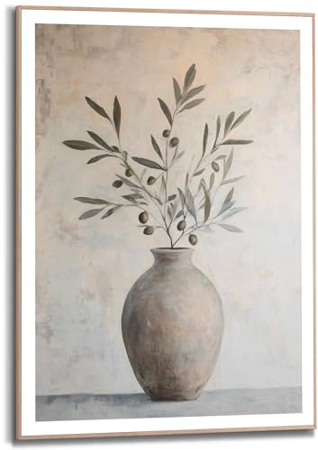 REINDERS Gerahmtes Bild, Oliven auf Vase, Wohnzimmer, MDF, 70 x 50