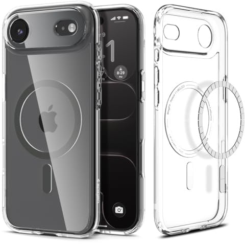 Spigen iPhone Air Hülle Ultra Hybrid MagFit -Clear Graphite | Kompatibel mit MagSafe, DuraClear Tech, Anti-Yellowing, Air Cushion Tech, Militär-Grade Schutz, Spigen Signature Serie