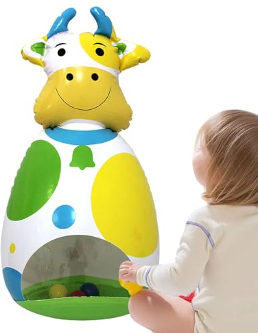 Wackelspielzeug - aufblasbares Farmtier, 3D -Kuhpuppe | Interaktives Bounce -Spielzeug für Kinderzimmer Reise Party Schreibtisch Feiertags Geschenk Geburtstag Klassenzimmer Hinterhof Mädchen In