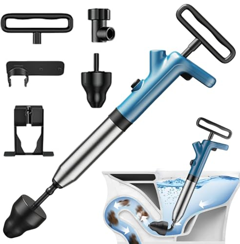 Stantuffo WC Argento | Dispositivo Rimozione intasamenti Pompa Carichi Pressione, Tubi Aria Compressa Pressione, Vasca Bagno, Cucina
