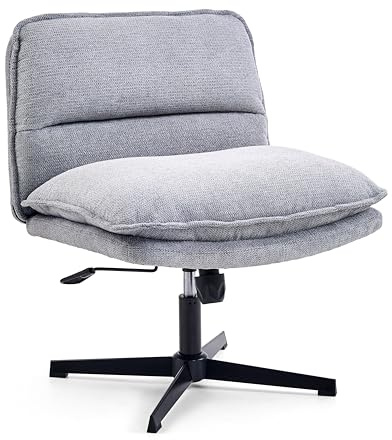hjh LIVING Bürostuhl Schneidersitz Criss Cross Chair, Dunkelgrau | Drehstuhl ohne Armlehnen, Breite gepolsterte Sitzfläche, Für Home Office und Wohnbereich