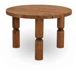 Hanah Home Elegant Coffee Table, 60 cm x 40 cm x 60 cm, 100% Beech Wood, Chesnut Color, UV Resistant & Water-Based Varnish | Modern Design for Stylish Living Spaces
