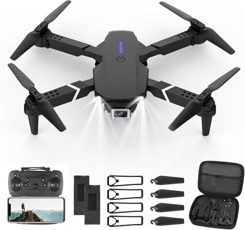 Drohne mit Kamera HD 4K,RC Faltbare FPV WiFi Live Ãœbertragung Drohne für Kinder Anfänger,2 Akku Lange Flugzeit,Headless Modus,Flugbahnflug,Hindernisvermeidung,One Key Start/Landen,Headless Modus