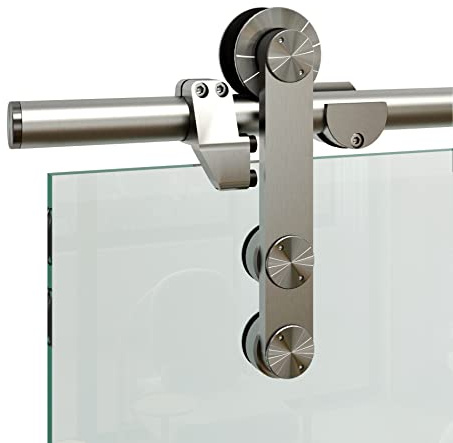 diyhd partición interior puerta corredera de cristal puerta del establo de acero inoxidable oficina puerta de cristal corredera pista Kit