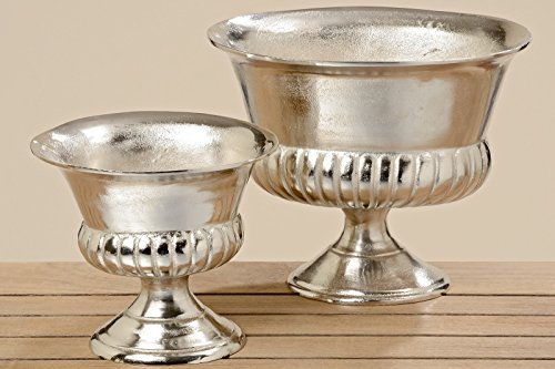BOLTZE Pflanztopf Übertopf Dekoschale Vase Aluminium 2 er Set