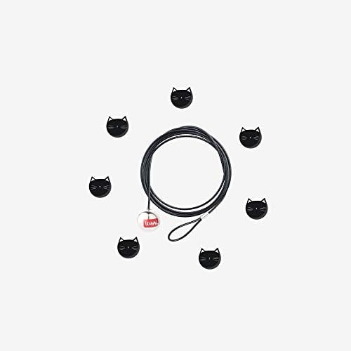 Legami - Filo Magnetico Portafoto, Magnetic Wire Photo Holder, 120 cm, Tema Cat, 7 Ferma-Foto a Forma di Gatto, da Appendere