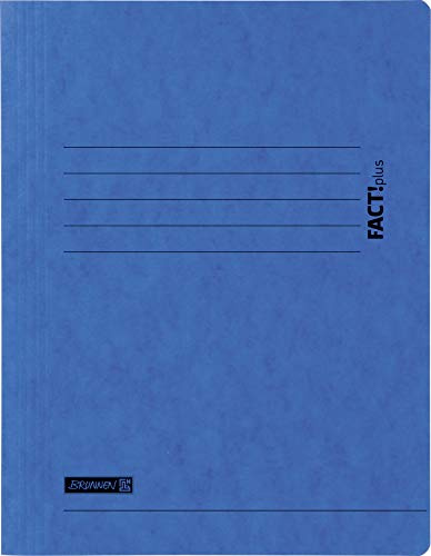 Baier & Schneider Brunnen 102015430, Sammelmappe für A4, Hochwertiger Pressspankarton 375 g/m², 0, 4 mm dick, Fact!Plus, 10 Stück blau