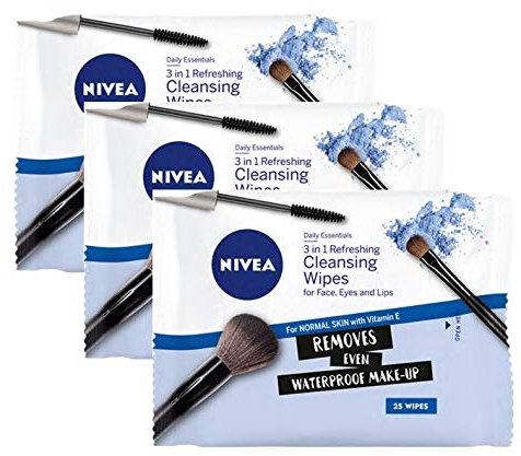 Nivea Cleansing Wipes Limited Edition 25 Wipes - Pack of 3 (75 Wipes) (Refreshing Vitamin E)