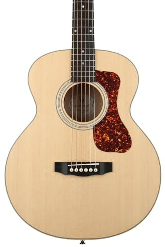 Guild Guitars Jumbo Jr Flame Ahorn Akustikgitarre, Antikblond, Archback Solid Top, Westerly Collection