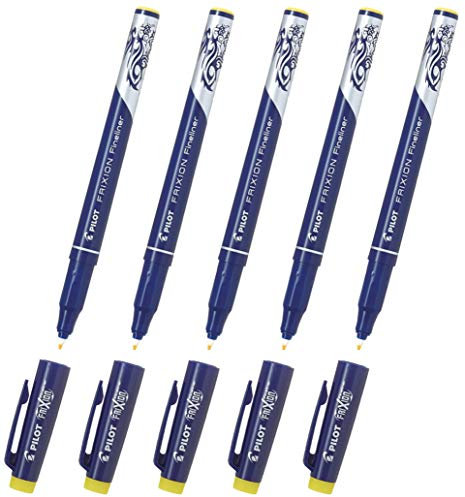 Pilot Frixion Radierbarer Fineliner (Gelb, 5 Stück)